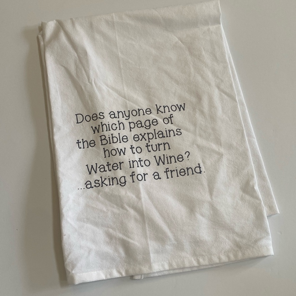 All occasion funny kitchen towel  28x28 NEW with tags